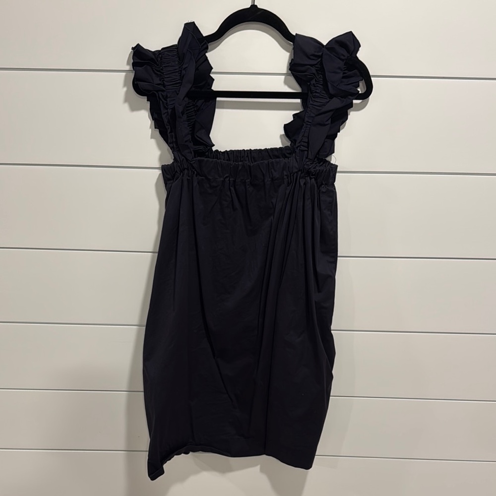 Monica Nera Navy Ruffle Mini Dress